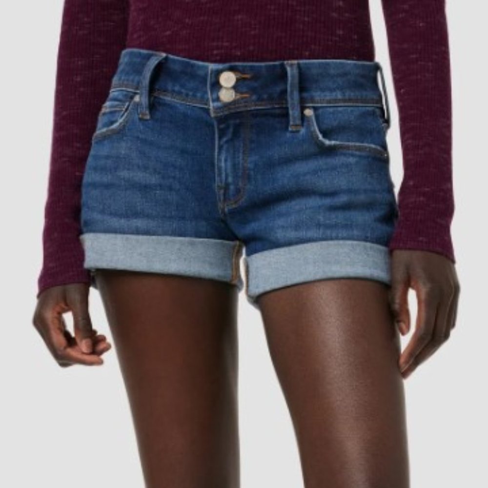 Hudson Croxley Mid Thigh Denim Jean Cuff Shorts Sz 27